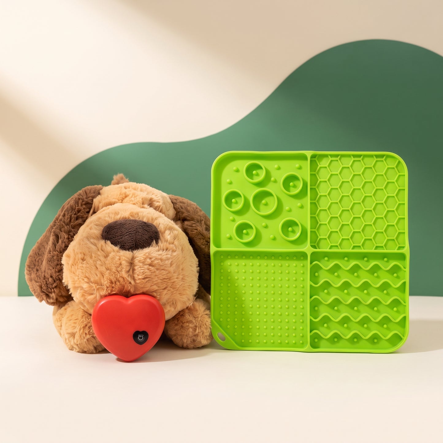 Pawsper First Nights Kit - HeartCalm heartbeat toy and LickCalm mat together