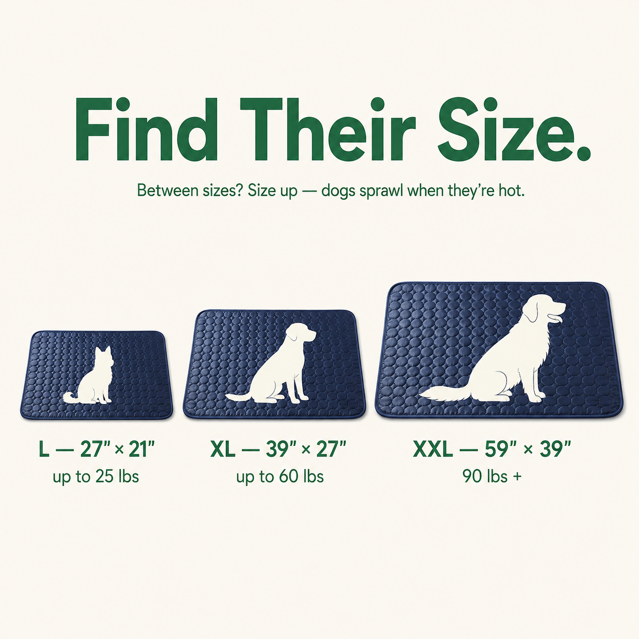 ChillCalm size guide in inches